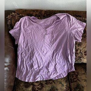 Woman within 3X lavender shirt
